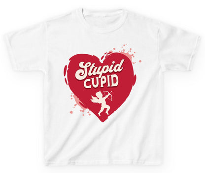 Stupid Cupid anti-Valentine's Day Youth T-Shirt White product mockup