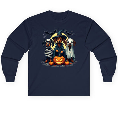 Dachshund Halloween Costumes dachshunds Long Sleeve Tee Navy product mockup