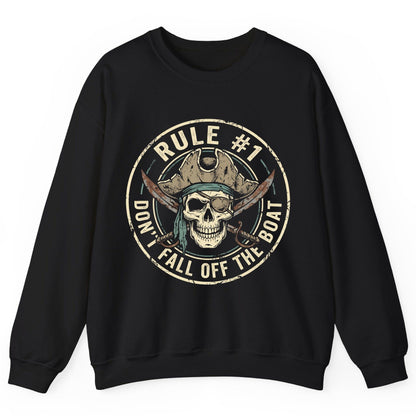 Rule 1 Don't Fall Off the Boat pirate Sweatshirt Black product mockup