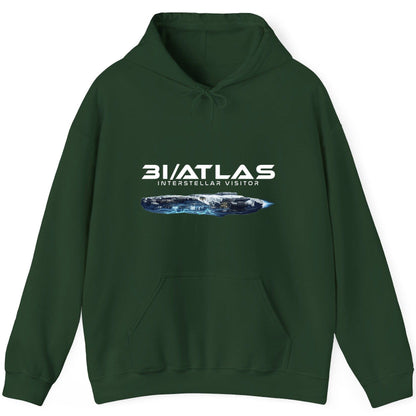 31 Atlas Interstellar Visitor sci-fi spaceship Hoodie Forest Green product mockup