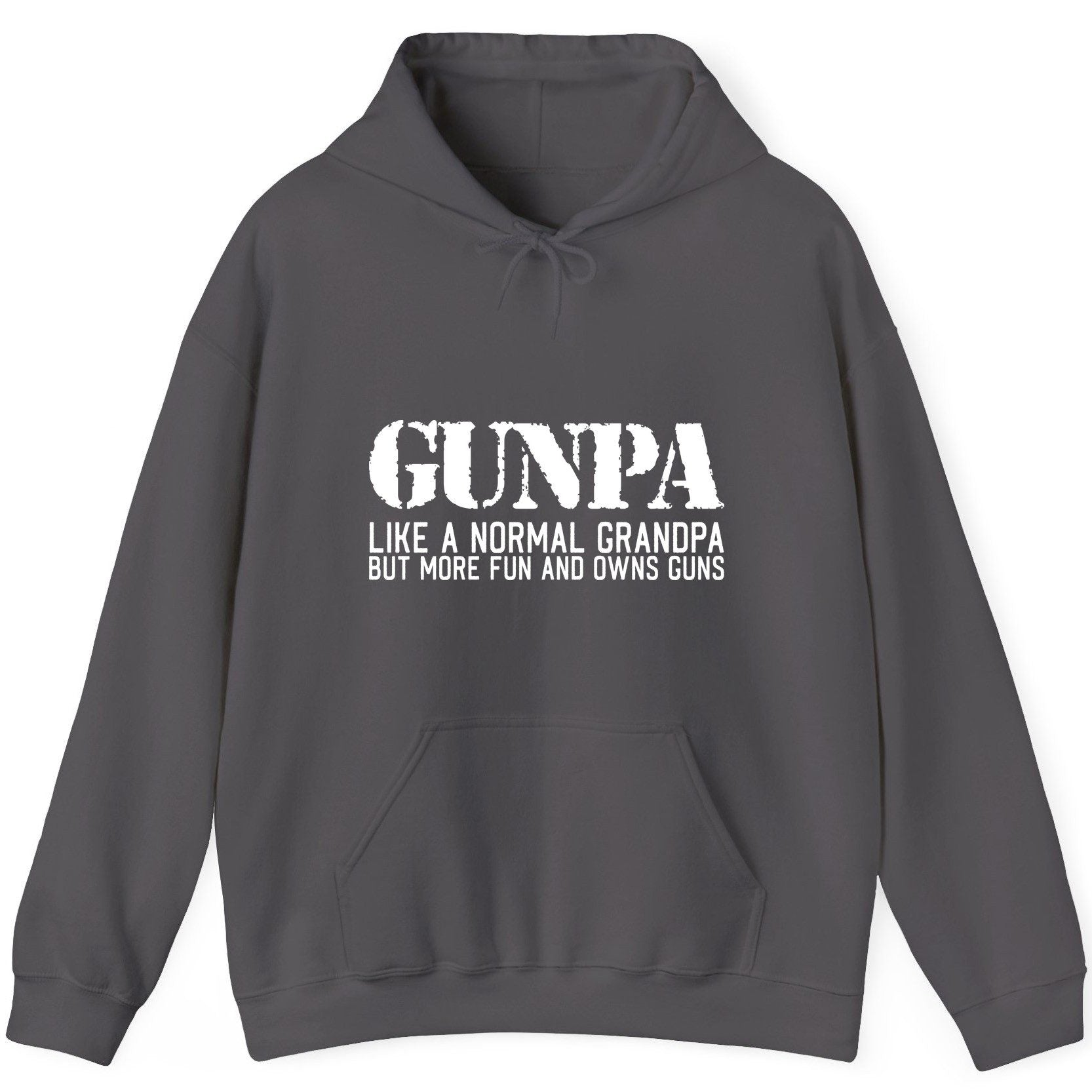 Gunpa Like a Normal Grandpa but More Fun and Owns Guns funny gun owner grandpa Hoodie Charcoal product mockup