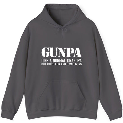 Gunpa Like a Normal Grandpa but More Fun and Owns Guns funny gun owner grandpa Hoodie Charcoal product mockup