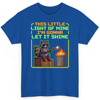 THIS LITTLE LIGHT OF MINE I'M GONNA LET IT SHINE Raccoon T-Shirt Royal product mockup