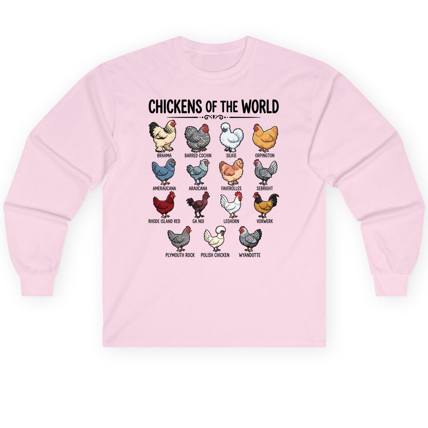 Breeds of the World, Brahma, Barred Cochin, Silkie, Orpington, Ameraucana, Araucana, Faverolles, Sebright, Rhode Island Red,