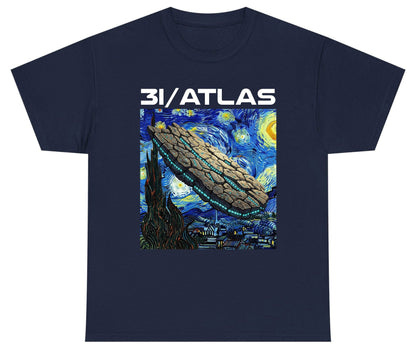 31 Atlas van gogh sci-fi mashup Youth T-Shirt Navy product mockup