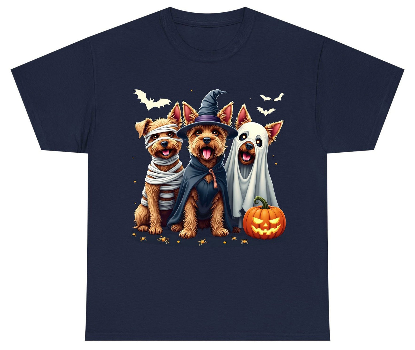 Cute Dogs Halloween Costumes dogs in Halloween costumes Youth T-Shirt Navy product mockup