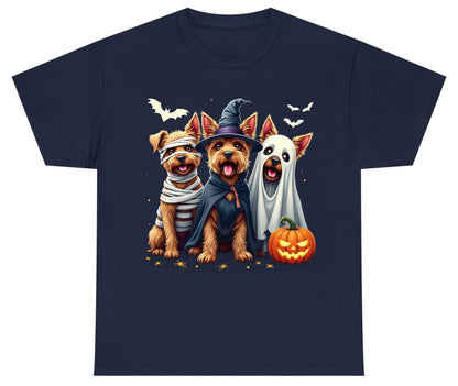 Cute Dogs Halloween Costumes dogs in Halloween costumes Youth T-Shirt Navy product mockup