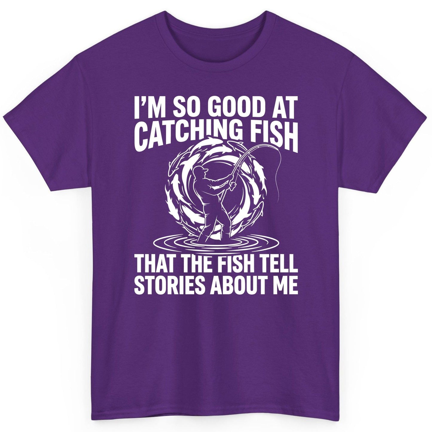 I'm So Good at Catching Fish That the Fish Tell Stories About Me fishing T-Shirt Purple product mockup