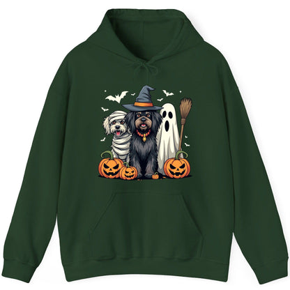 Halloween Dogs in Costumes Halloween dogs Hoodie Forest Green product mockup