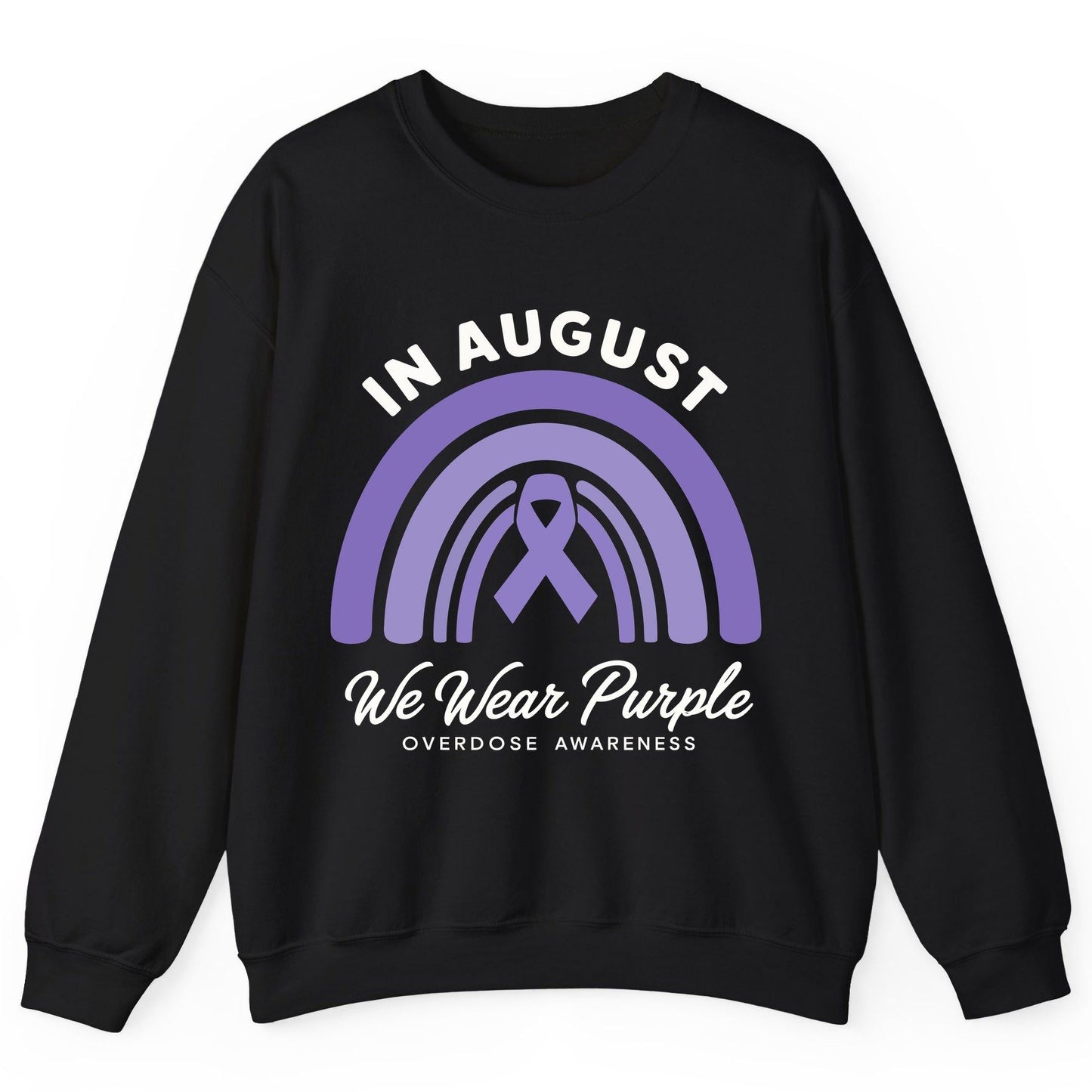 In August We Wear Purple Overdose Awareness overdose awareness Sweatshirt Black product mockup