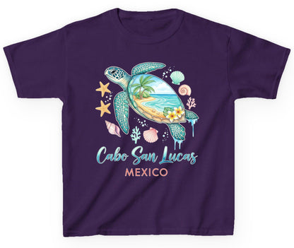 Cabo San Lucas Mexico sea turtle Youth T-Shirt Purple product mockup