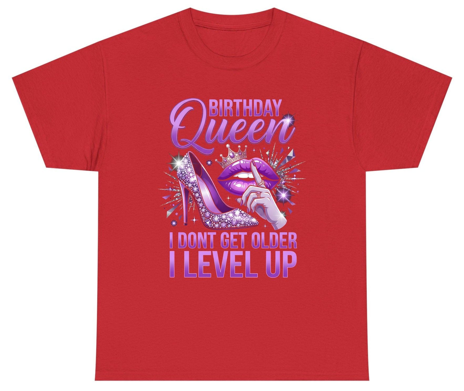 Birthday Queen I Don't Get Older I Level Up birthday celebration Youth T-Shirt Red product mockup