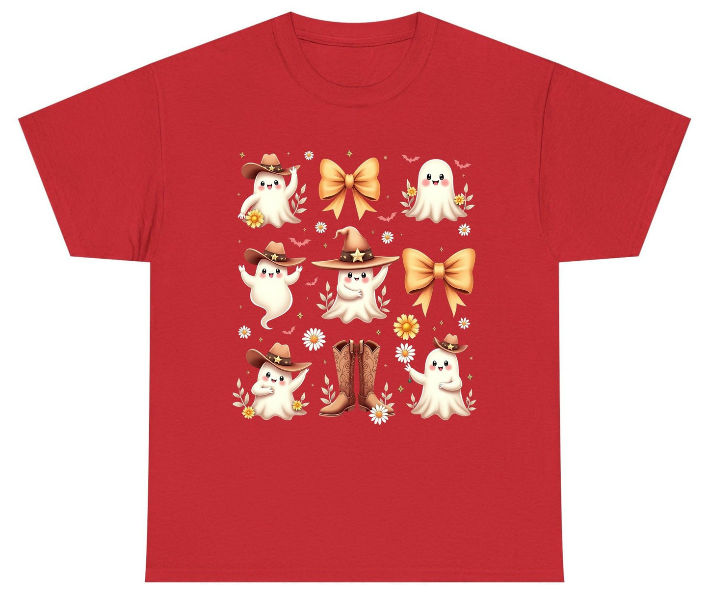 Boo Haw Cute Ghost cute ghost Youth T-Shirt Red product mockup