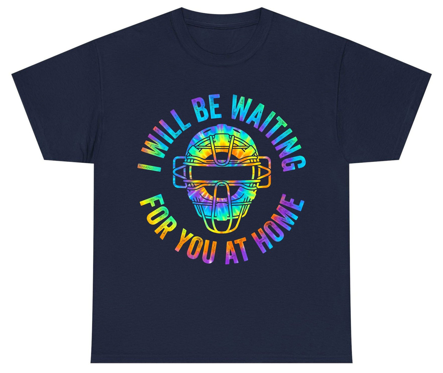 I Will Be Waiting for You at Home baseball catcher Youth T-Shirt Navy product mockup