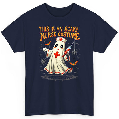 This Is My Scary Nurse Costume Halloween ghost nurse T-Shirt Navy product mockup