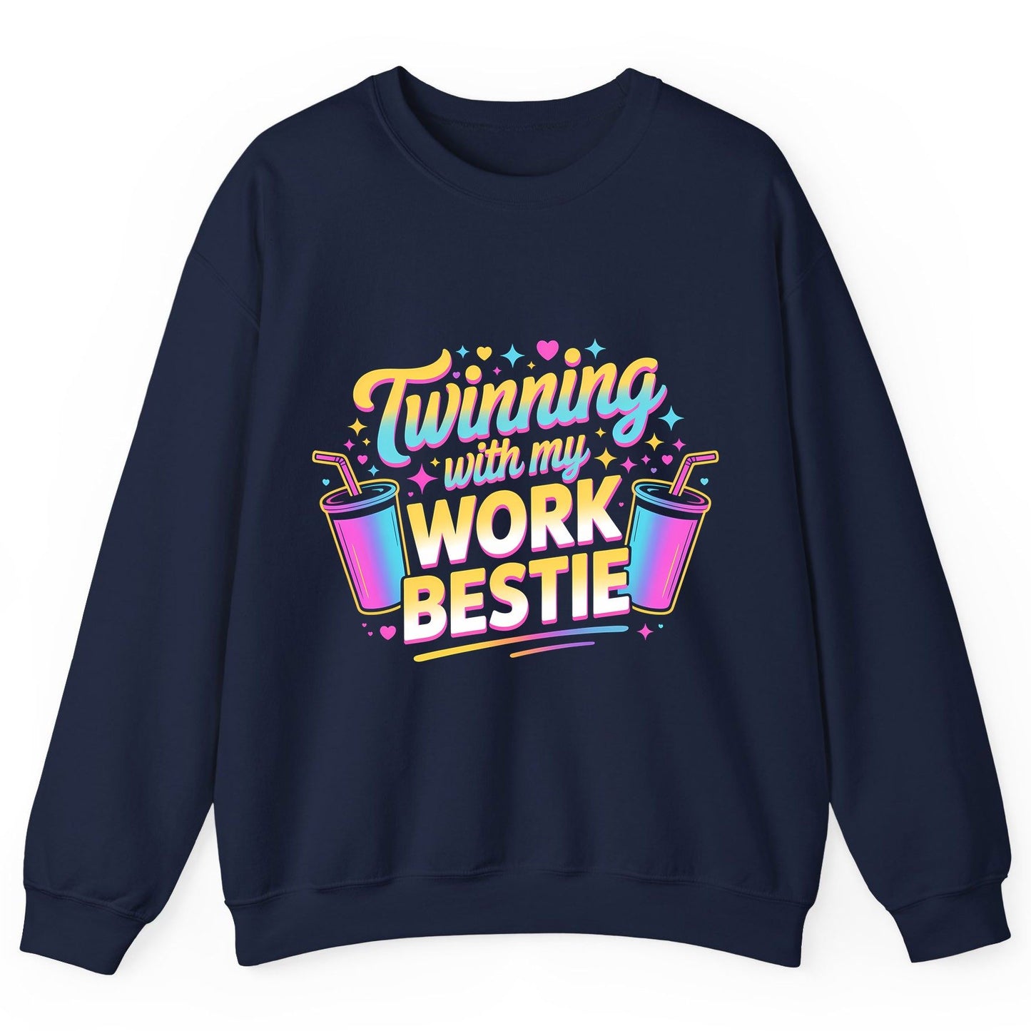 Twinning with My Work Bestie work friendship Sweatshirt Navy product mockup