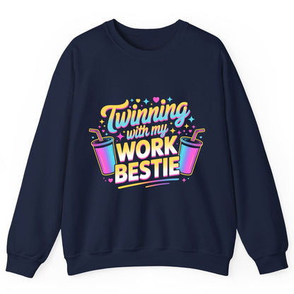 Twinning with My Work Bestie work friendship Sweatshirt Navy product mockup