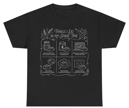 Things I Do in My Spare Time sourdough baking Youth T-Shirt Black product mockup