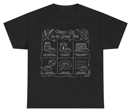 Things I Do in My Spare Time sourdough baking Youth T-Shirt Black product mockup