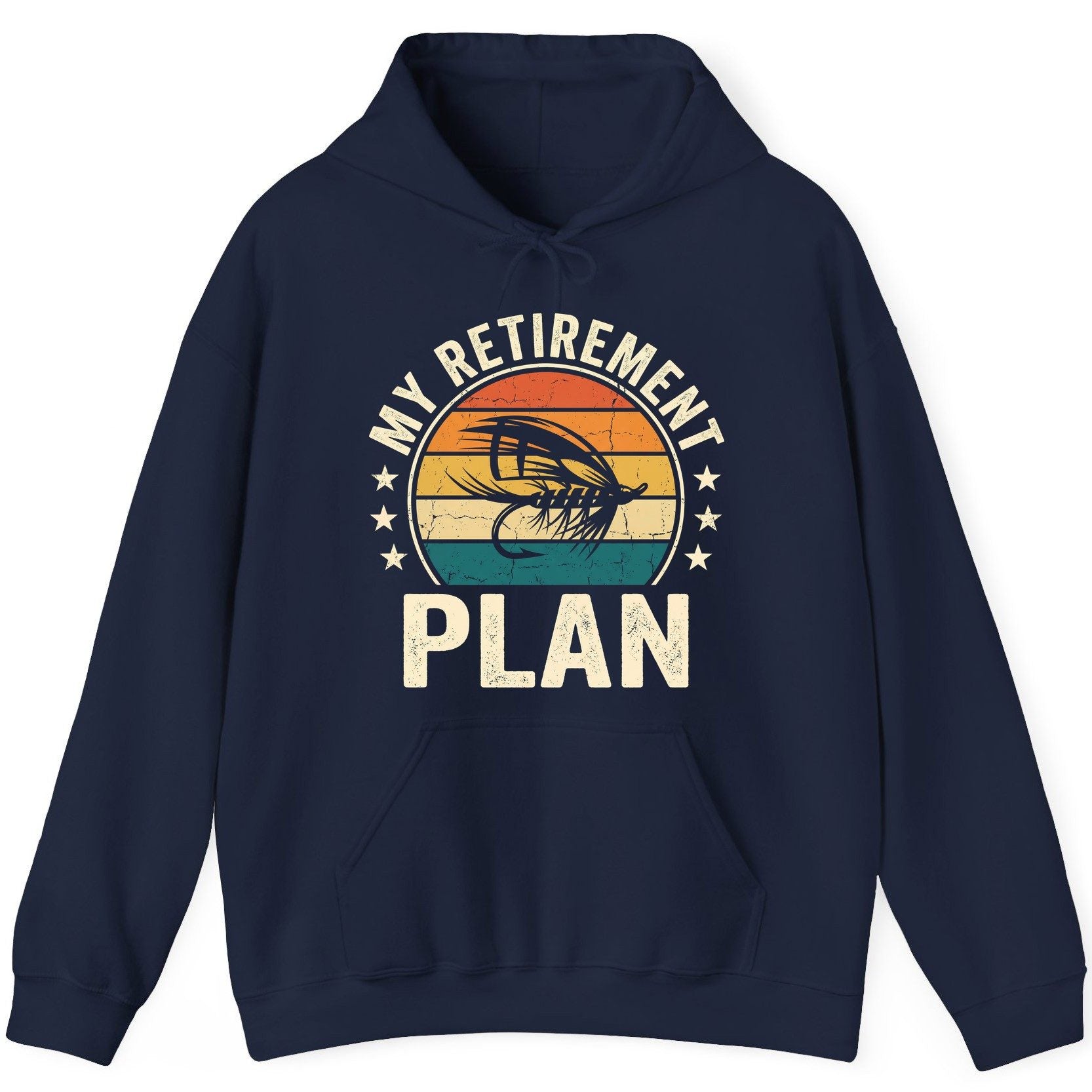 My Retirement Plan fly fishing Hoodie Navy product mockup