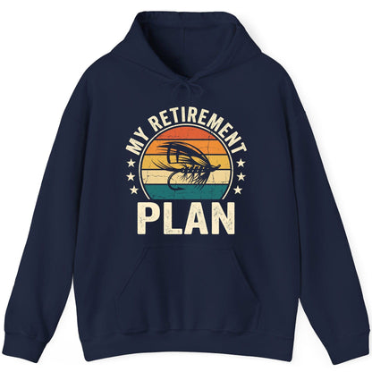 My Retirement Plan fly fishing Hoodie Navy product mockup