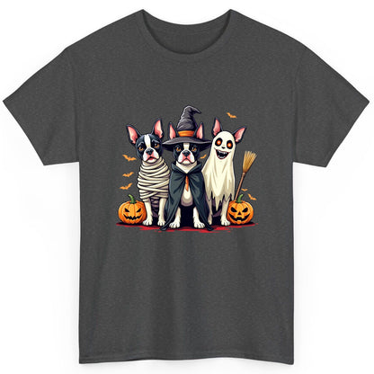 Halloween Boston Terrier Trio boston terrier T-Shirt Dark Heather product mockup