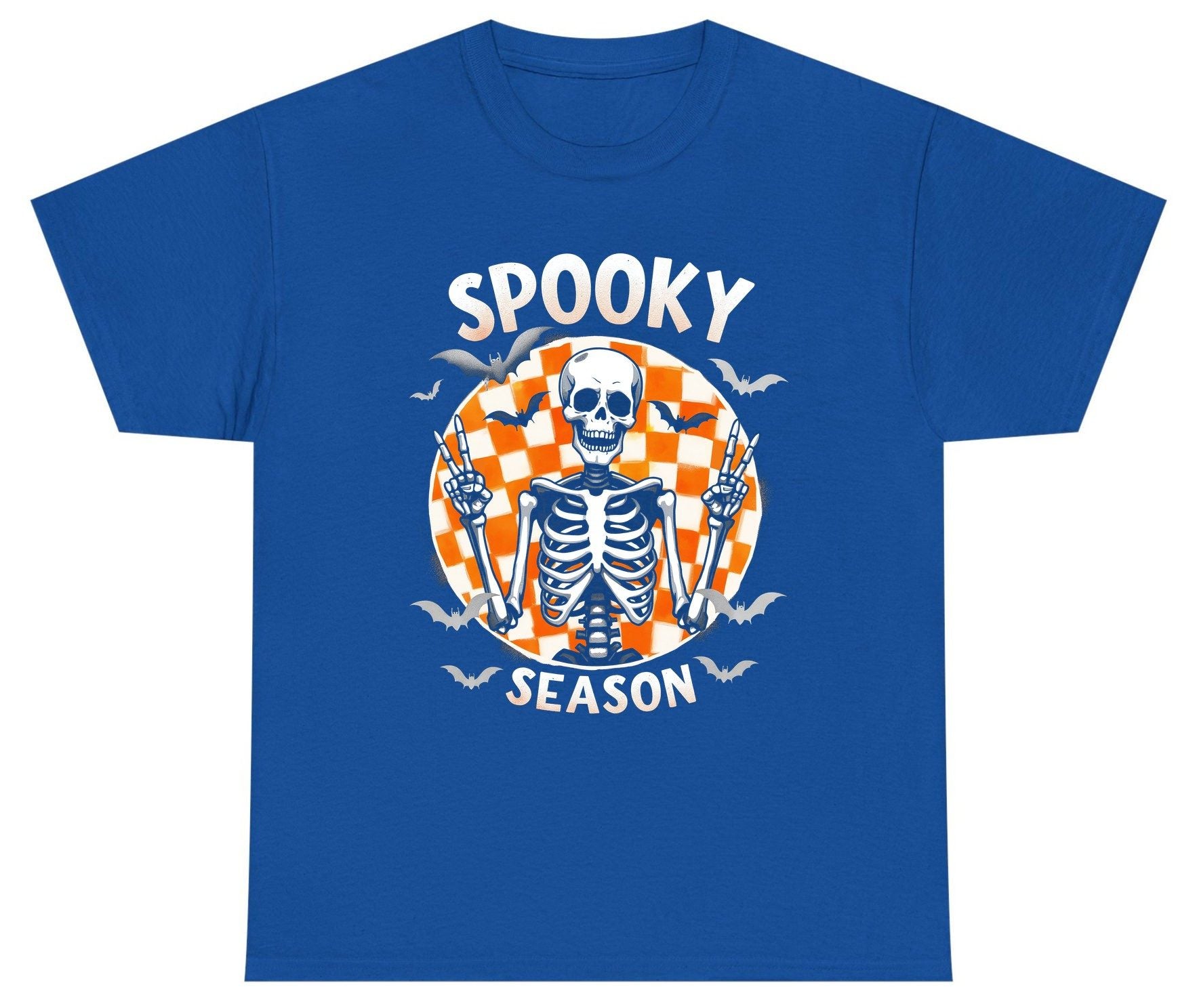 Spooky Season Halloween skeleton Youth T-Shirt Royal product mockup