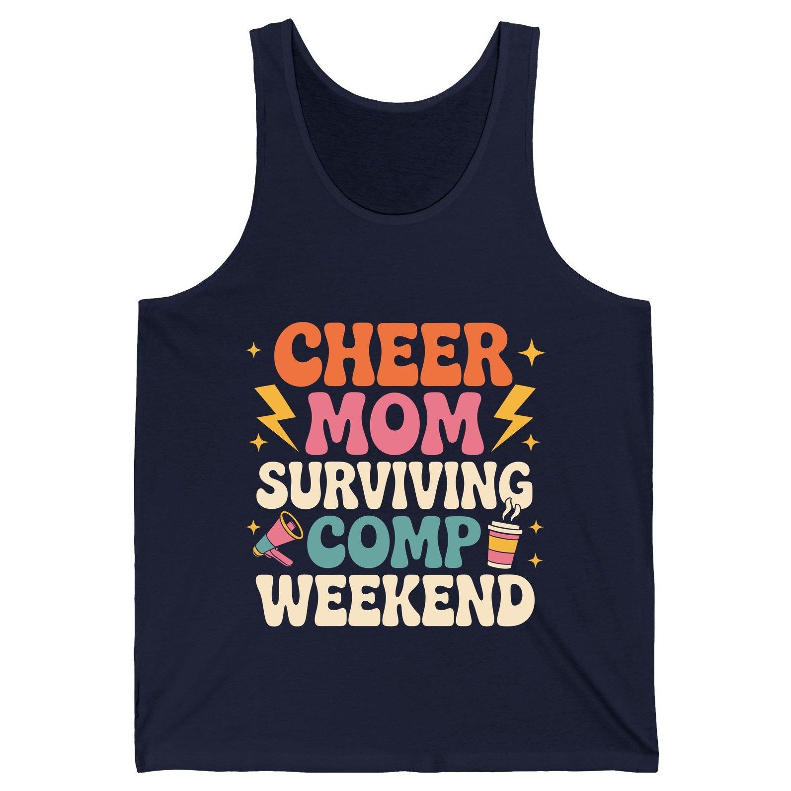 Cheer Mom Surviving Comp Weekend cheer mom Tank Top Navy product mockup