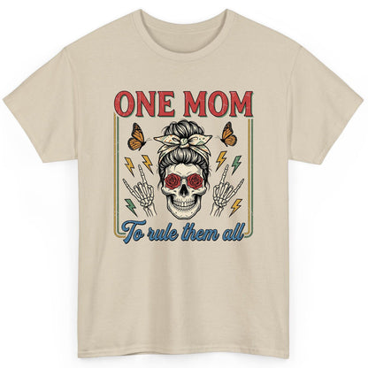 ONE MOM to Rule Them All Funny Skull T-Shirt - product mockup - Sand
