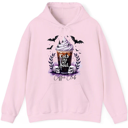 Cold Like My Soul gothic iced coffee Hoodie Light Pink product mockup