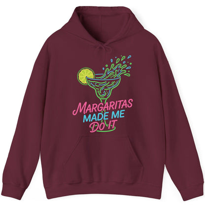 Margaritas Made Me Do It Funny Margarita Cocktail Hoodie - product mockup - Maroon