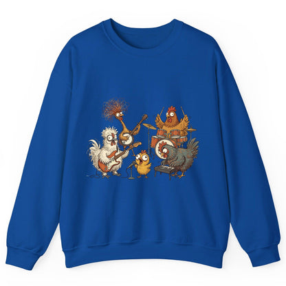 Chicken Rock Band chicken rock band Sweatshirt Royal product mockup