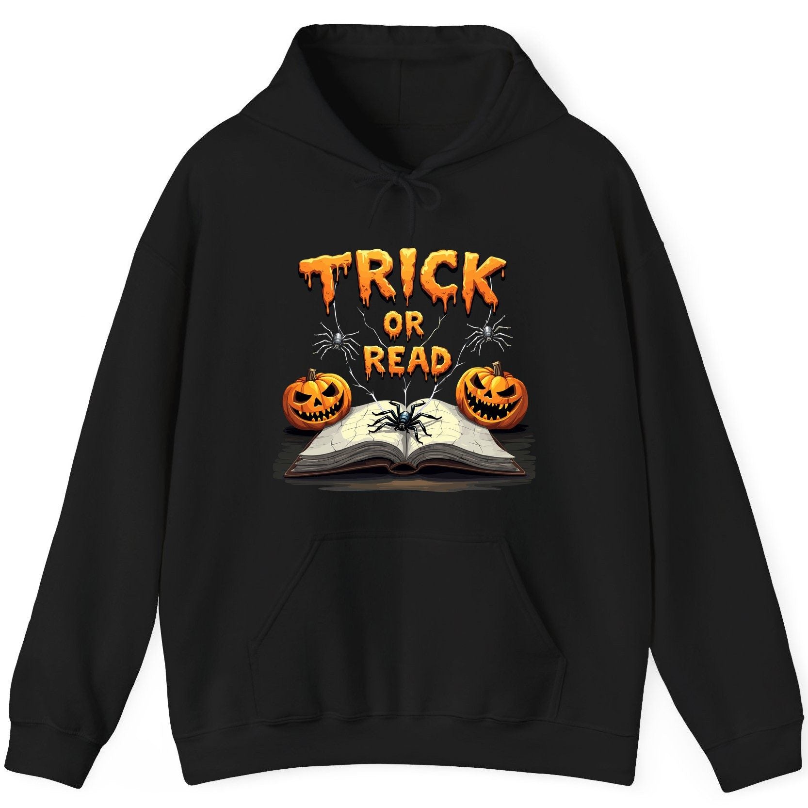 Trick or Read Halloween reading Hoodie Black product mockup