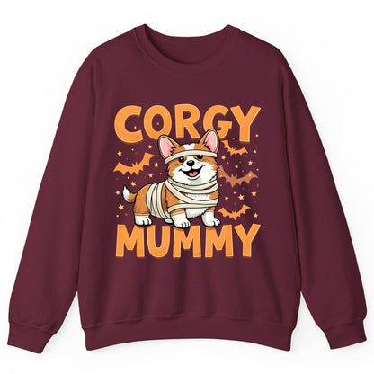 Corgy Mummy corgi Sweatshirt Maroon product mockup