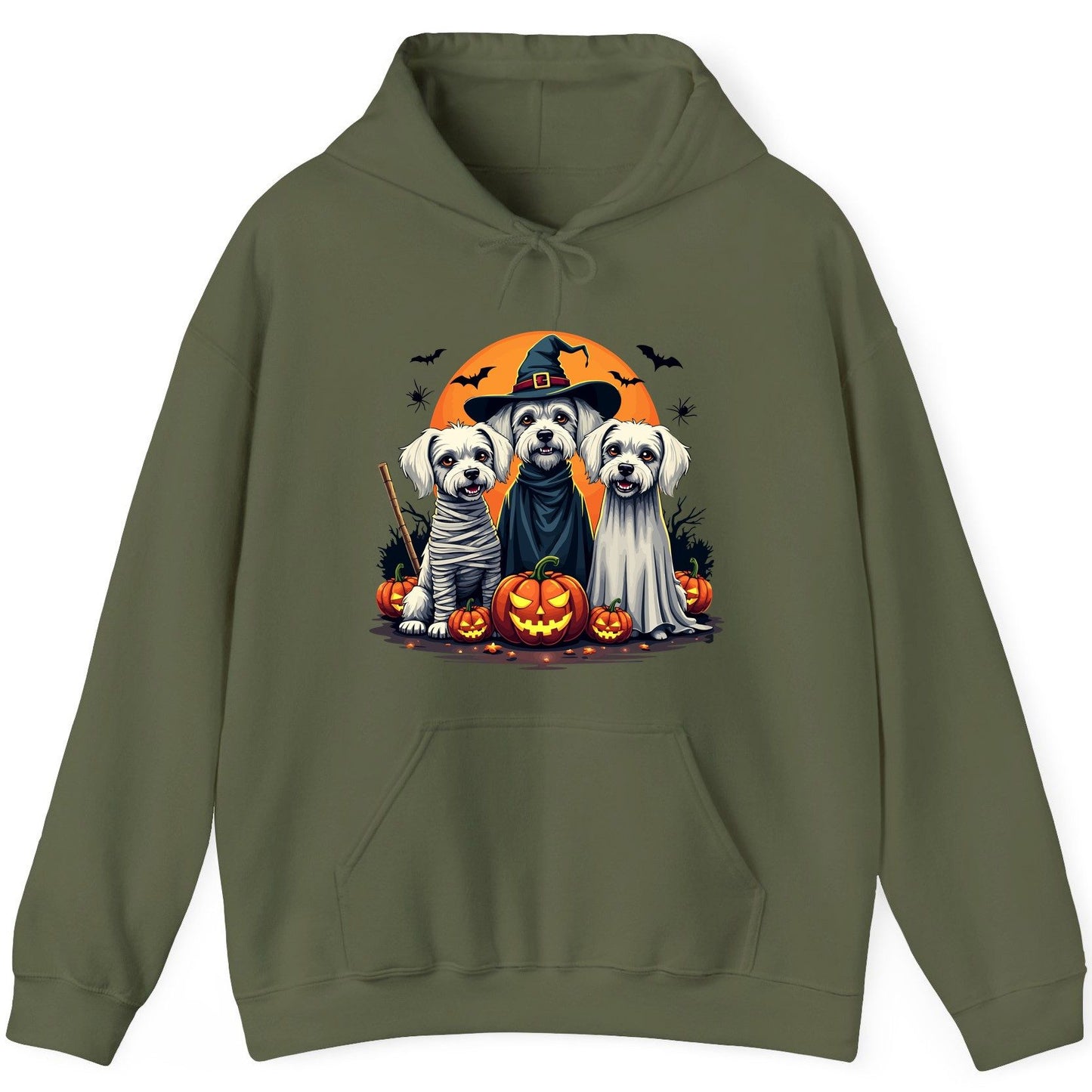 Halloween Dogs Costumes Halloween dogs Hoodie Military Green product mockup