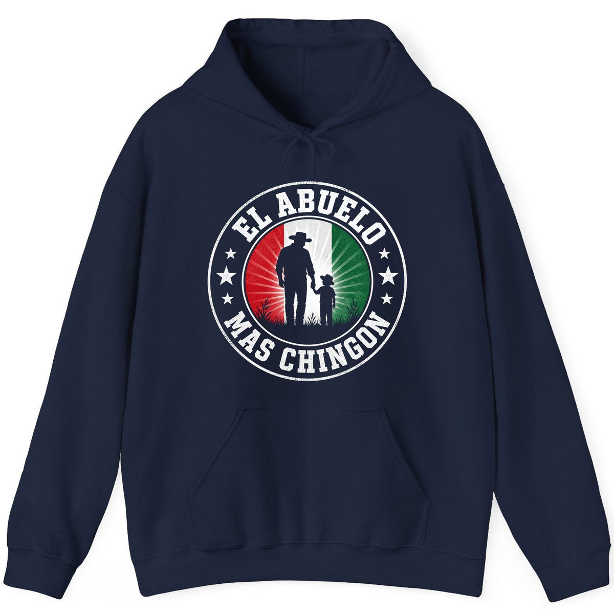 El Abuelo Mas Chingon mexican grandfather Hoodie Navy product mockup