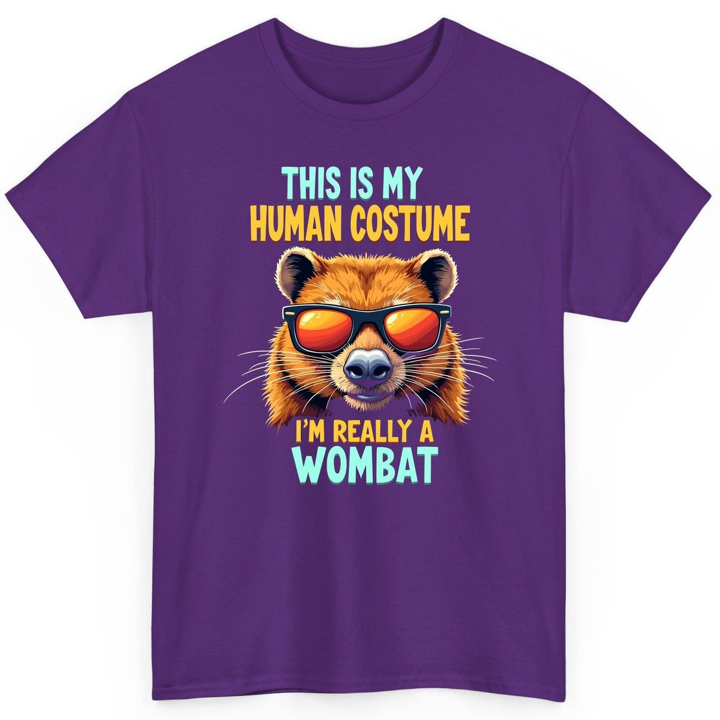 This Is My Human Costume I'm Really a Wombat wombat T-Shirt Purple product mockup