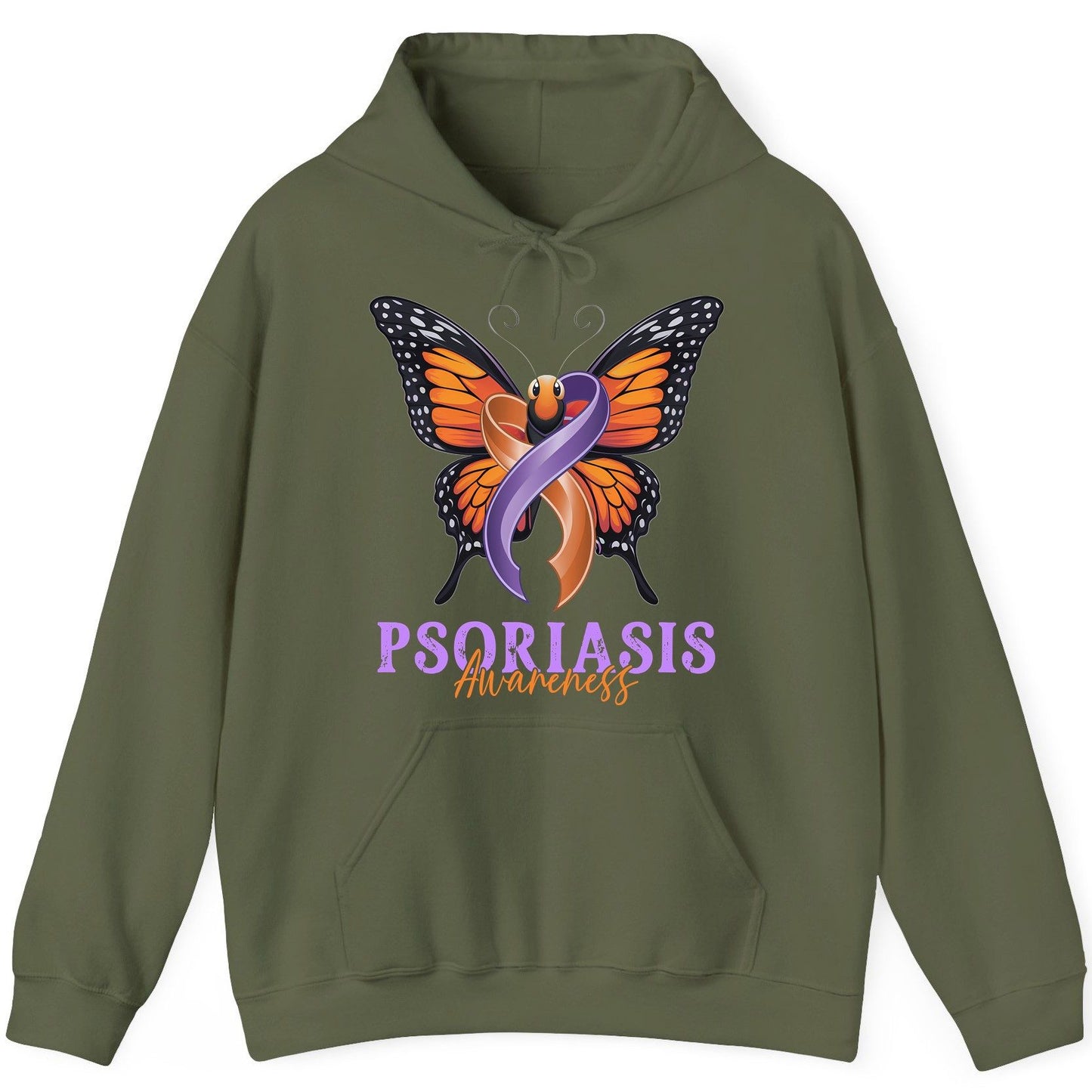 Psoriasis Awareness psoriasis awareness Hoodie Military Green product mockup