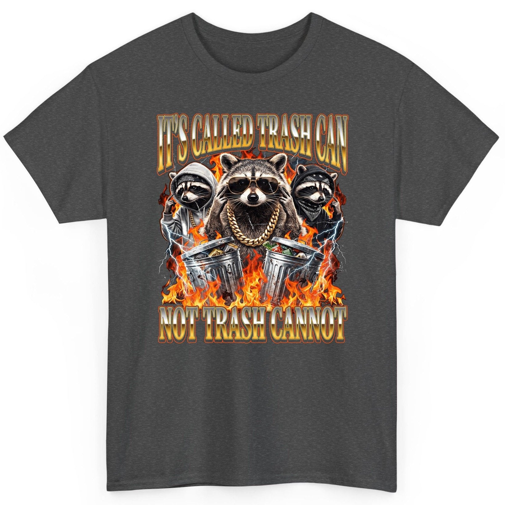 It's Called Trash Can Not Trash Cannot raccoon T-Shirt Dark Heather product mockup