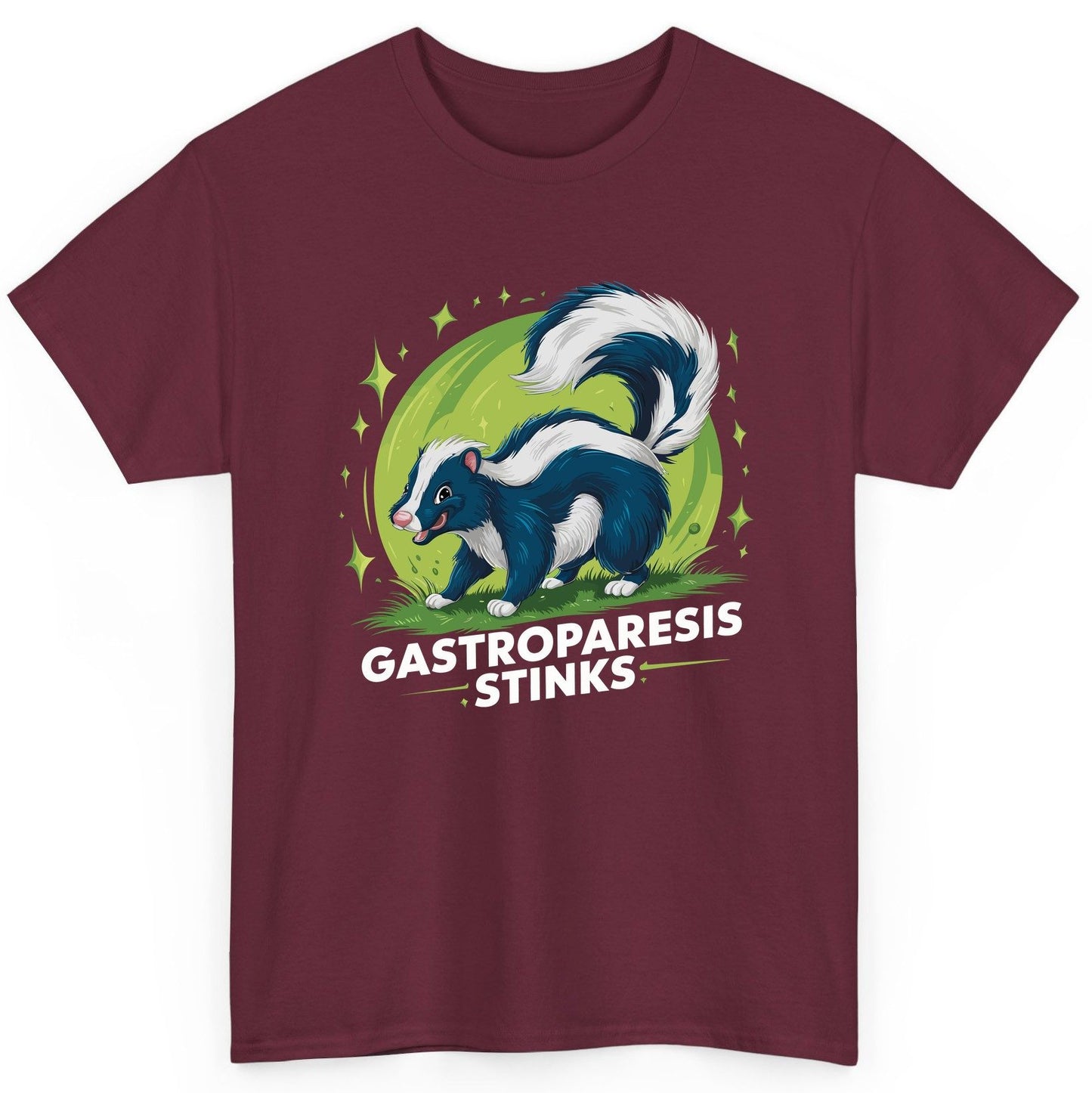 Gastroparesis Stinks gastroparesis awareness T-Shirt Maroon product mockup