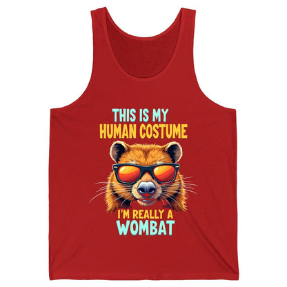 This Is My Human Costume I'm Really a Wombat wombat Tank Top Red product mockup