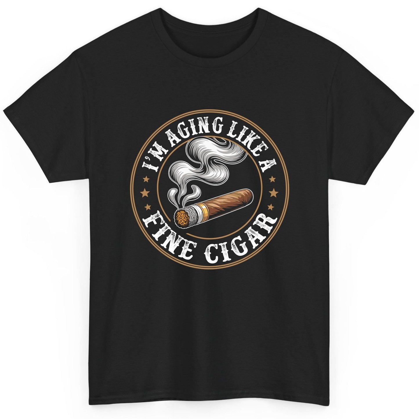 I'm Aging Like a Fine Cigar cigar smoking T-Shirt Black product mockup