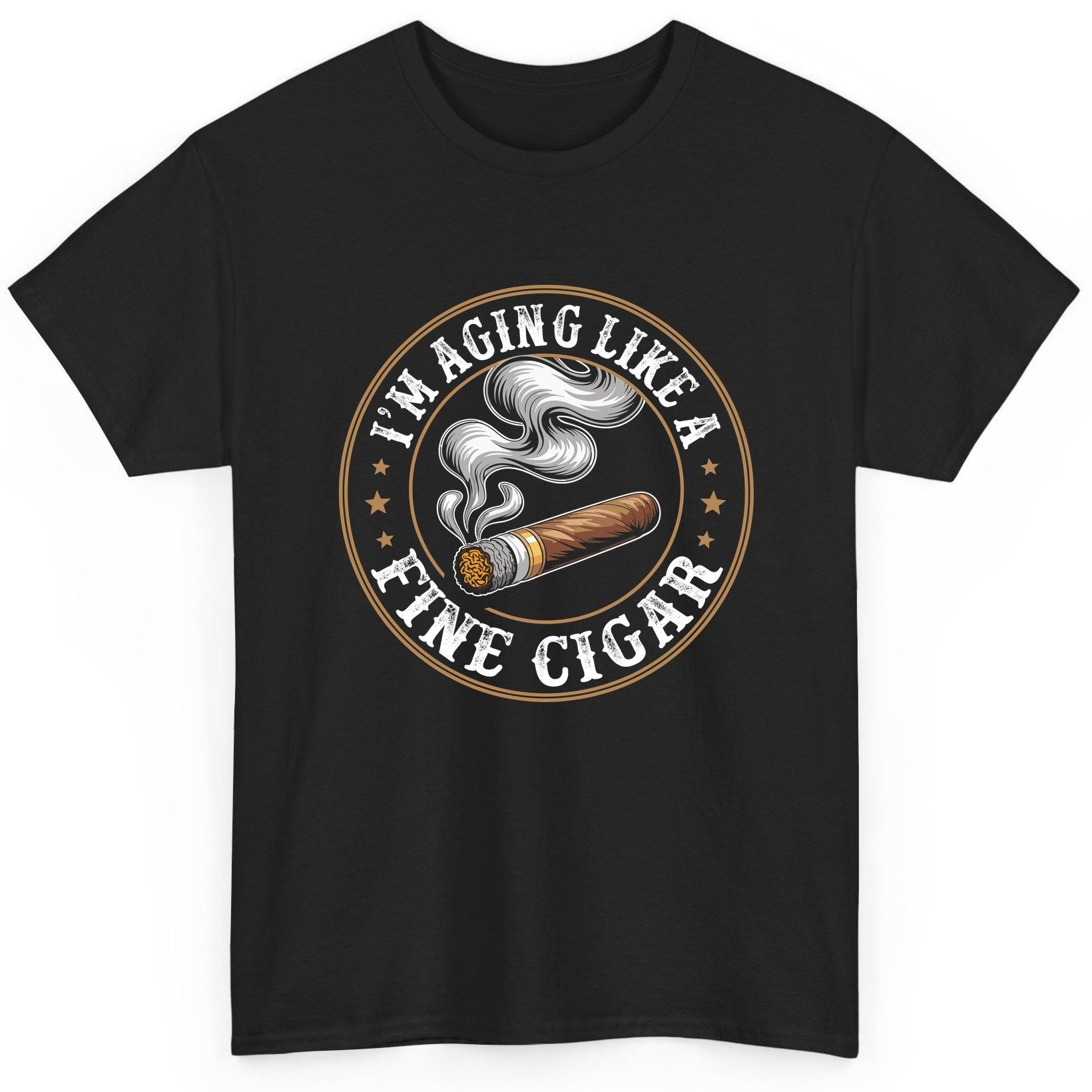I'm Aging Like a Fine Cigar cigar smoking T-Shirt Black product mockup