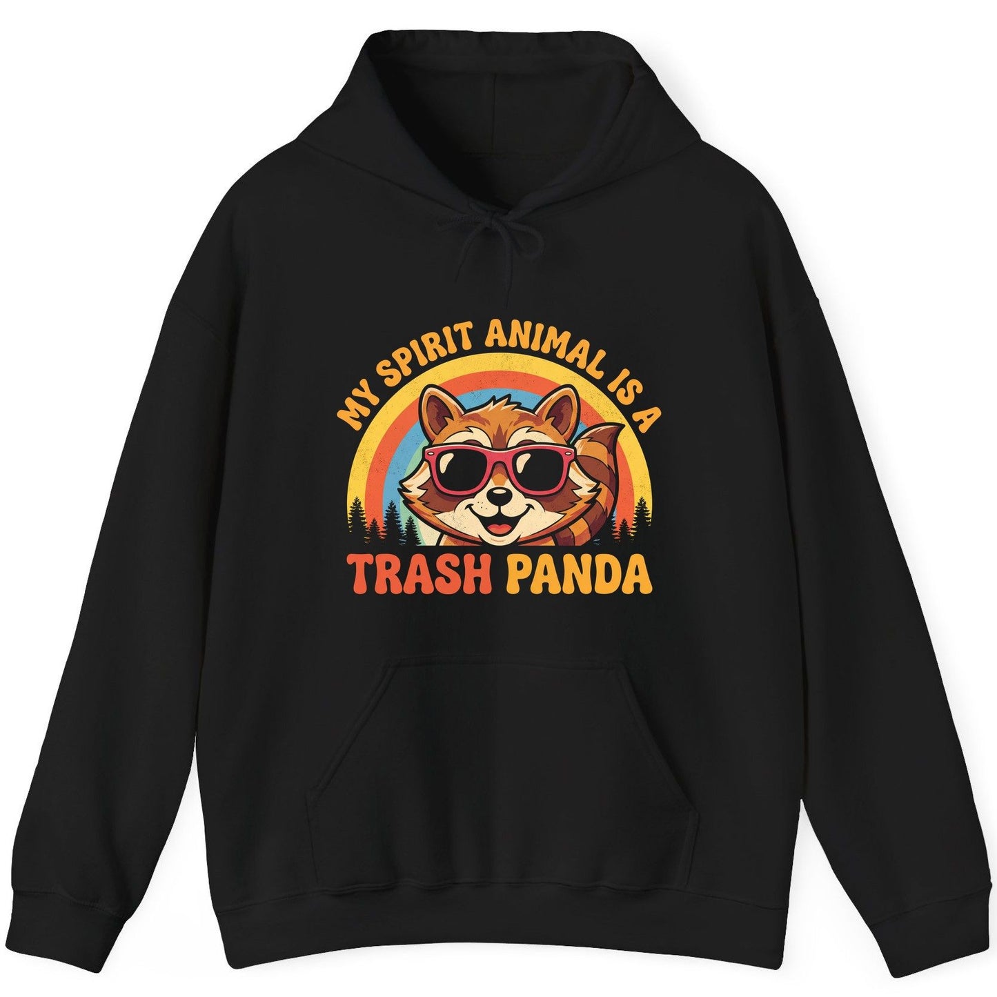 My Spirit Animal Is a Trash Panda raccoon Hoodie Black product mockup