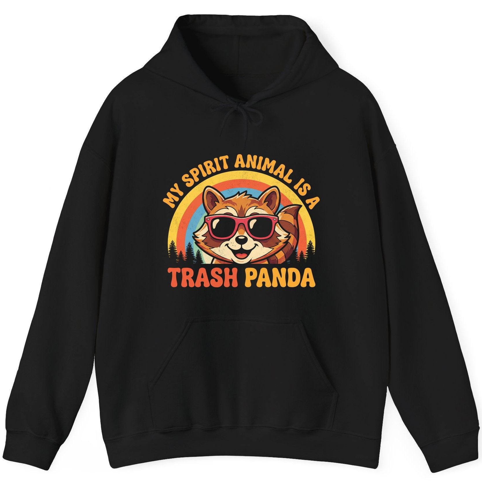 My Spirit Animal Is a Trash Panda raccoon Hoodie Black product mockup