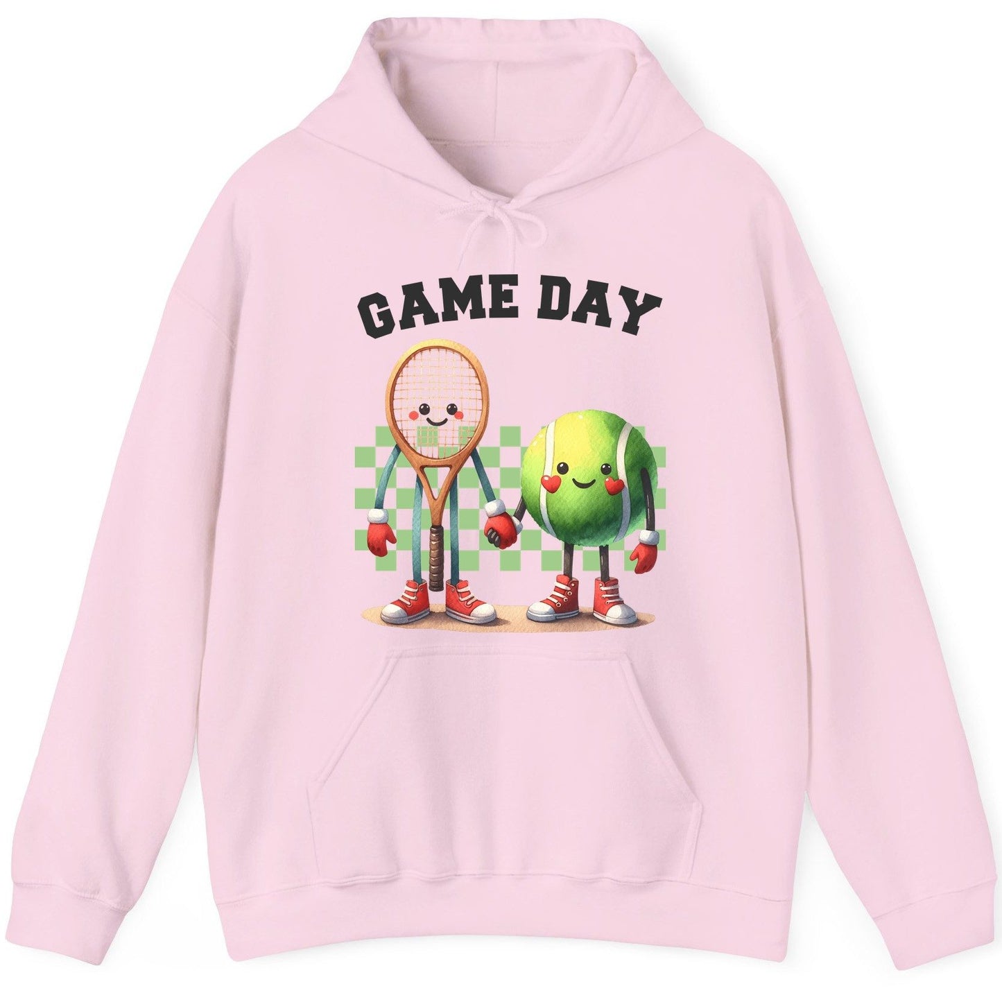 Game Day tennis Hoodie Light Pink product mockup