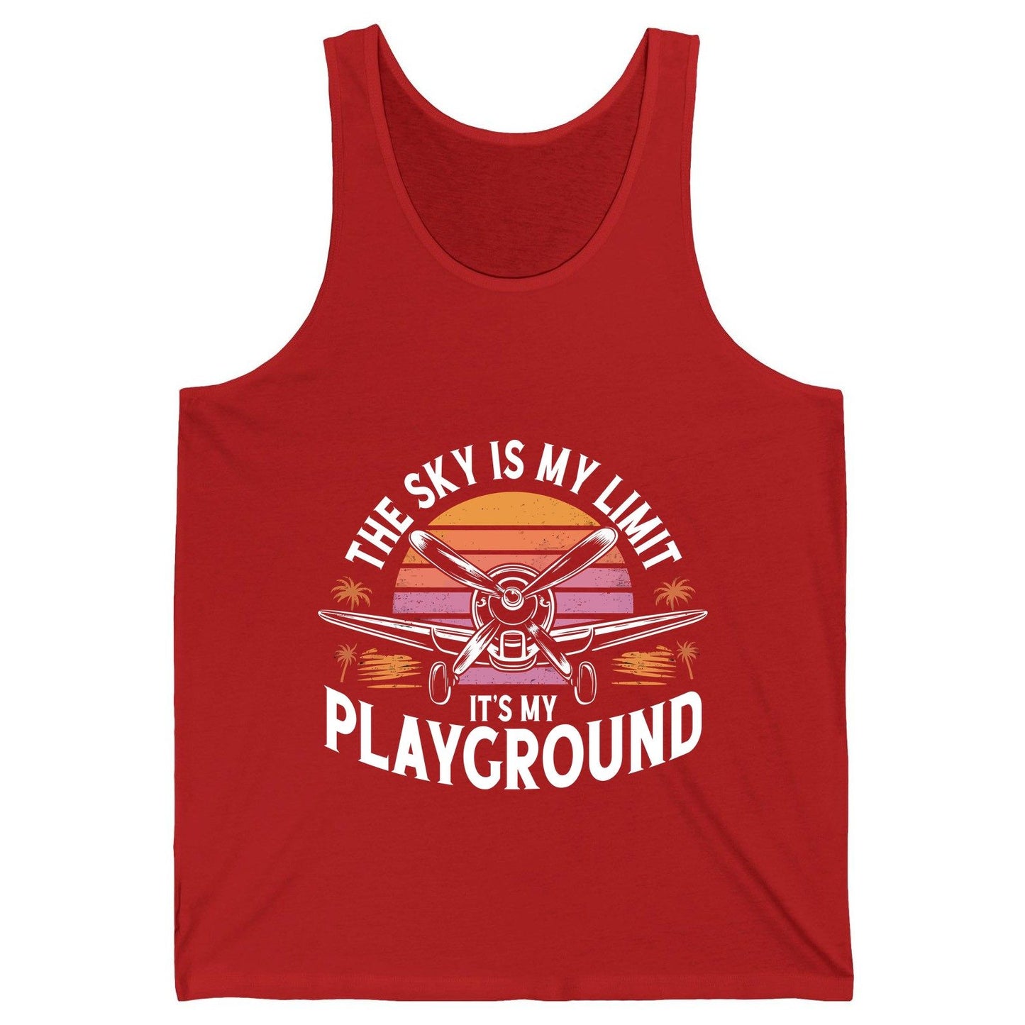 The Sky Is My Limit It's My Playground aviation Tank Top Red product mockup