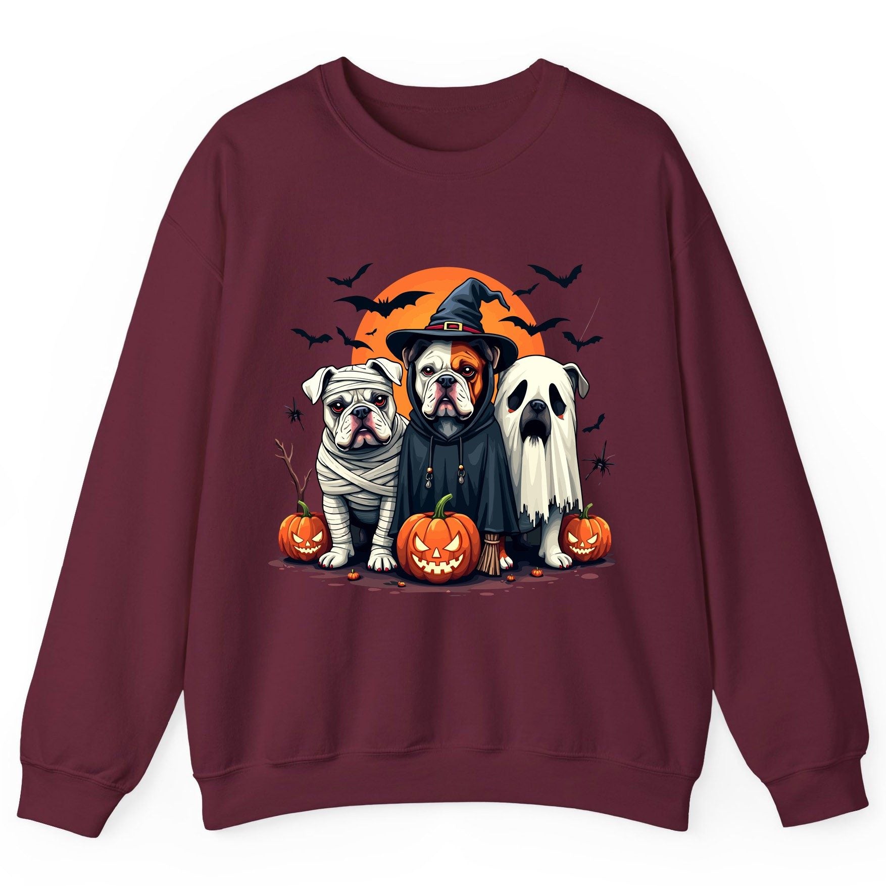Halloween Bulldogs Costumes Halloween bulldogs Sweatshirt Maroon product mockup