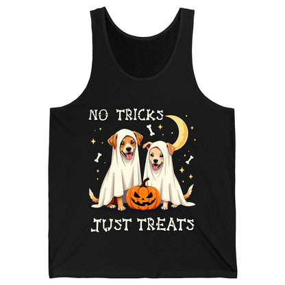 No Tricks Just Treats Halloween dogs Tank Top Black product mockup