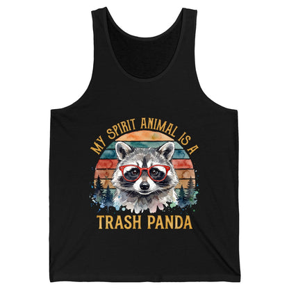 My Spirit Animal Is a Trash Panda raccoon Tank Top Black product mockup